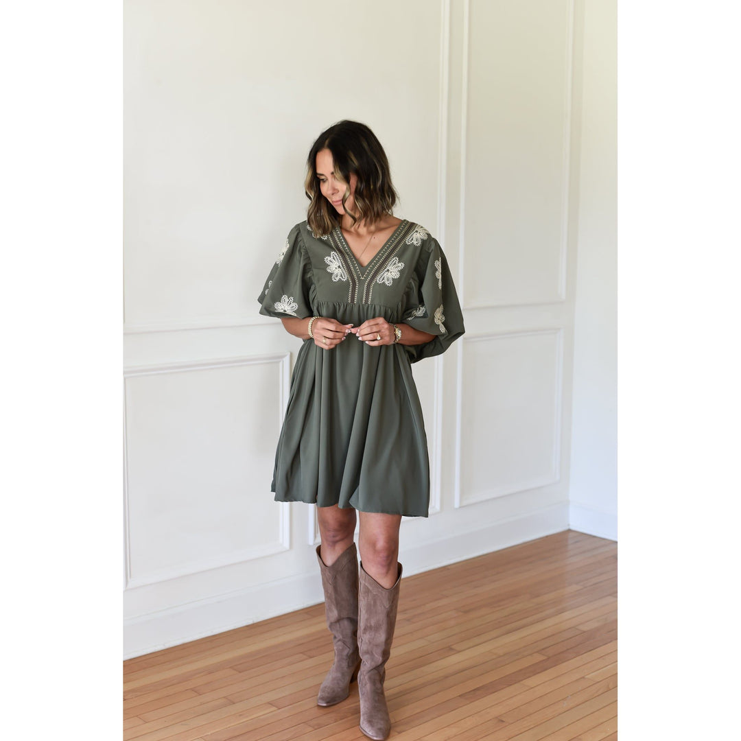 olive green dress