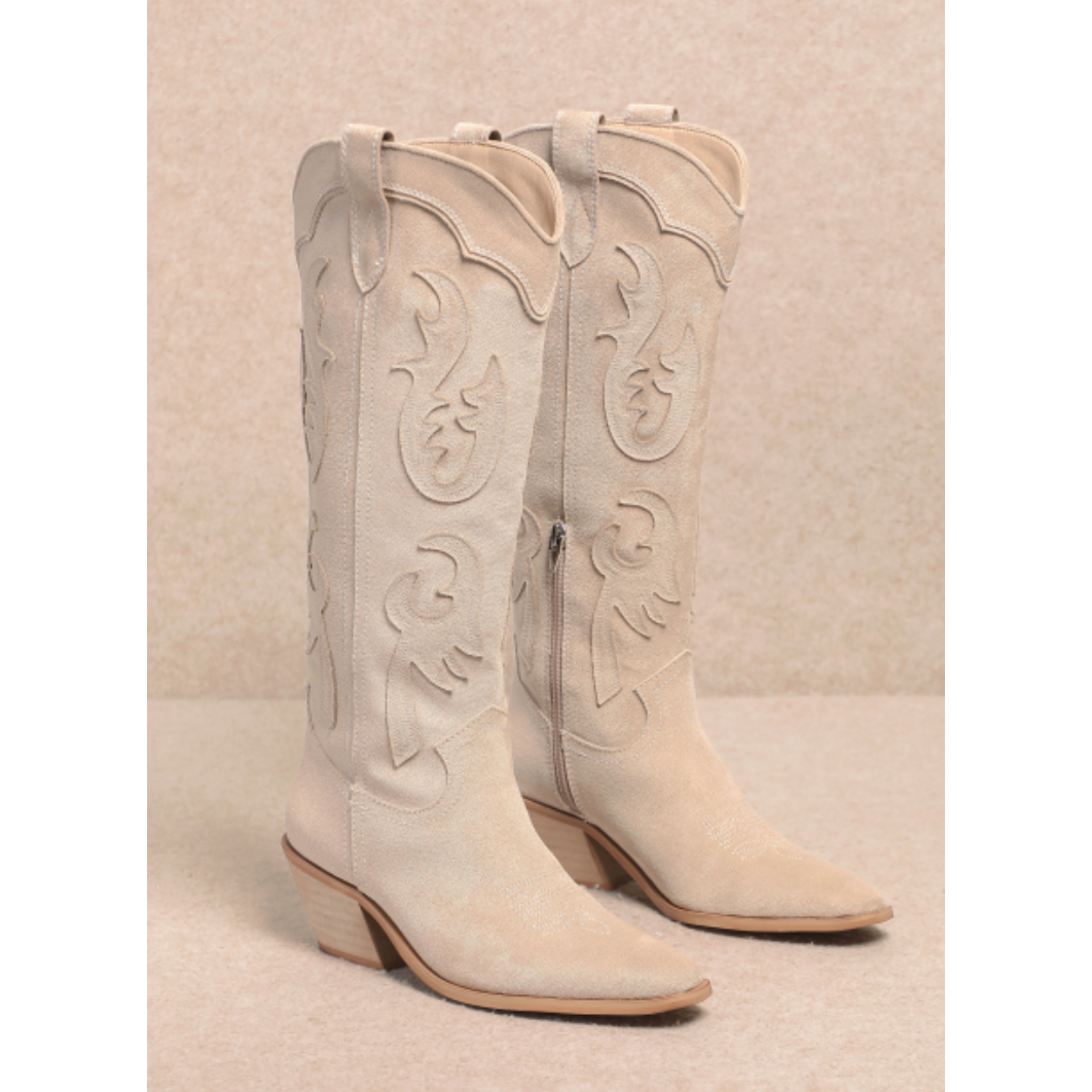 cream western boots