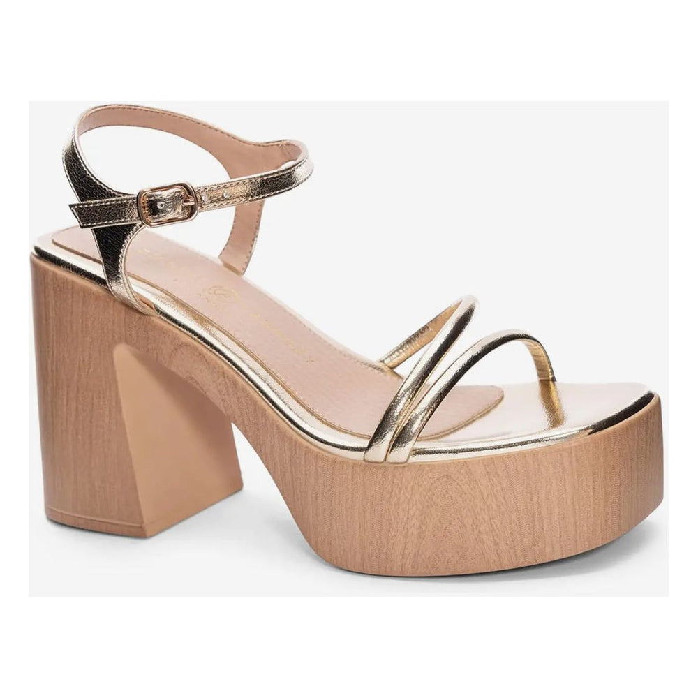 gold metallic platform sandals