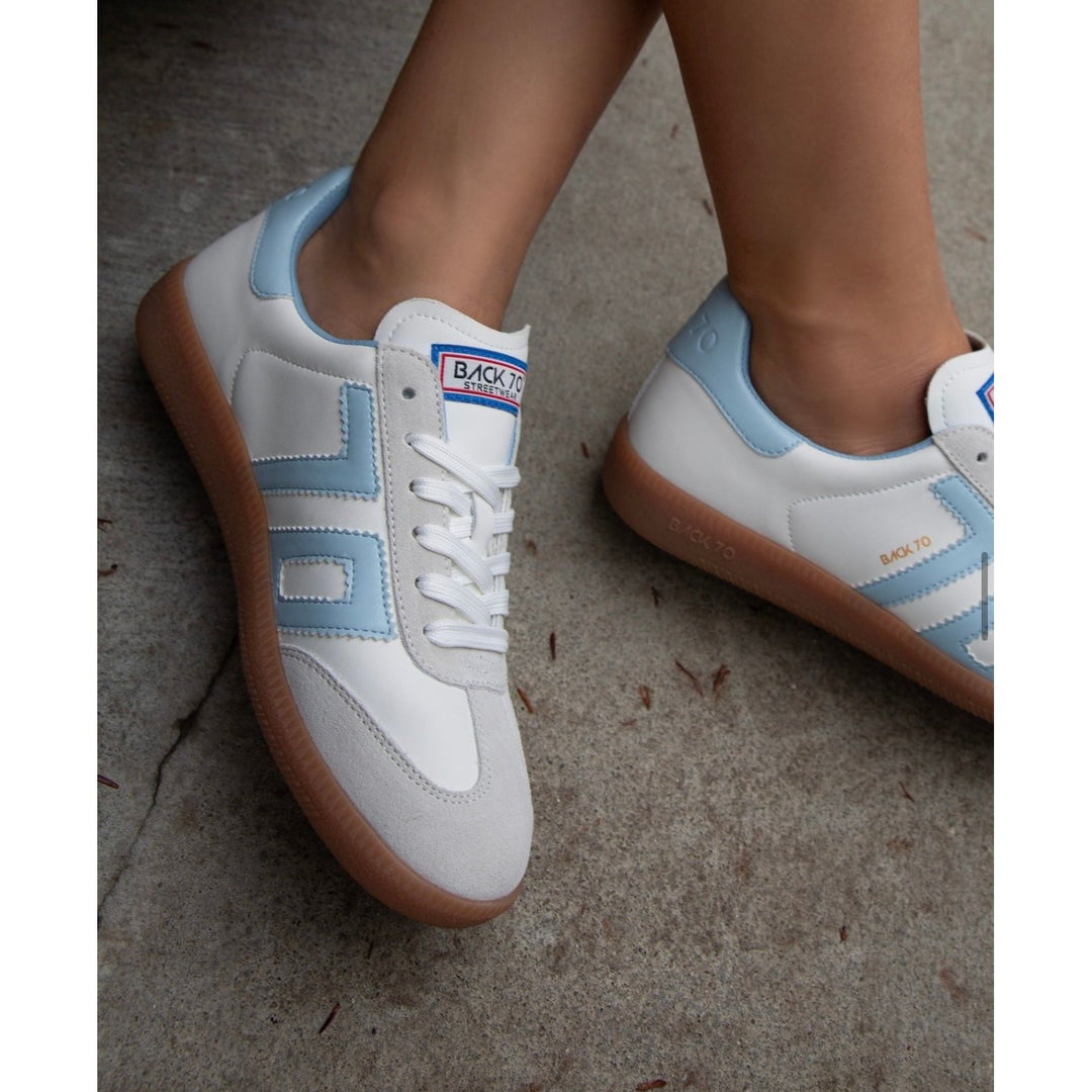 light blue sneakers