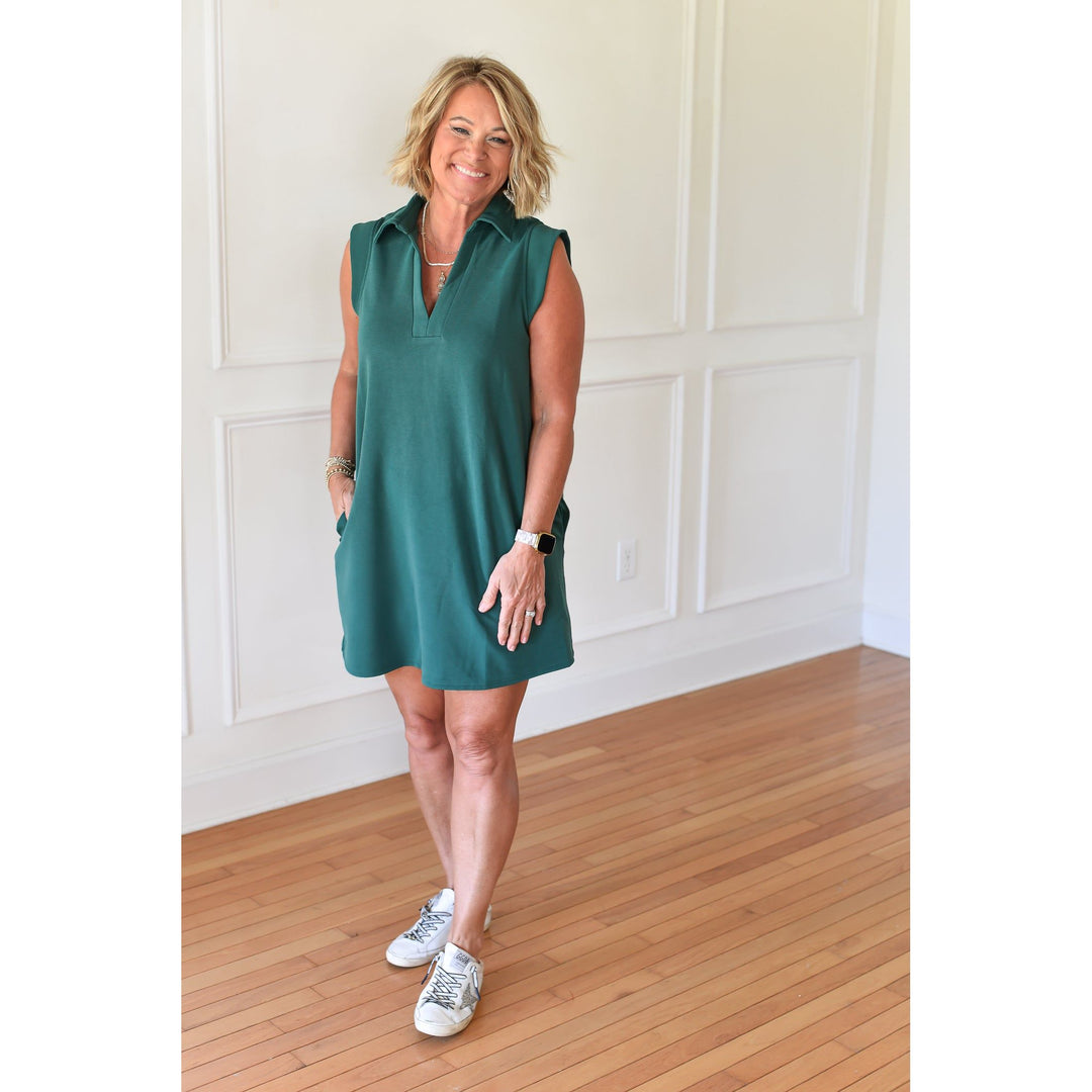 green athletic dress