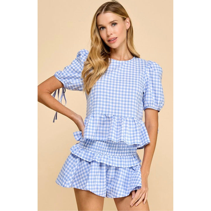 Melba Checkered Shorts Set