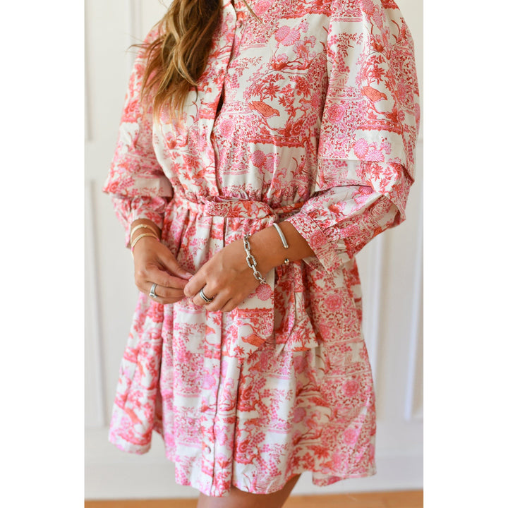 San Juan Pink Floral Mini Dress