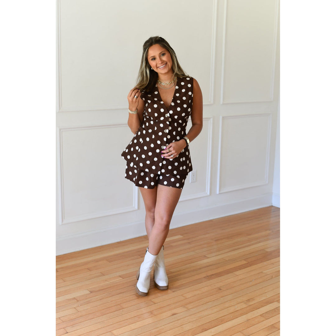 polka dot vest and shorts