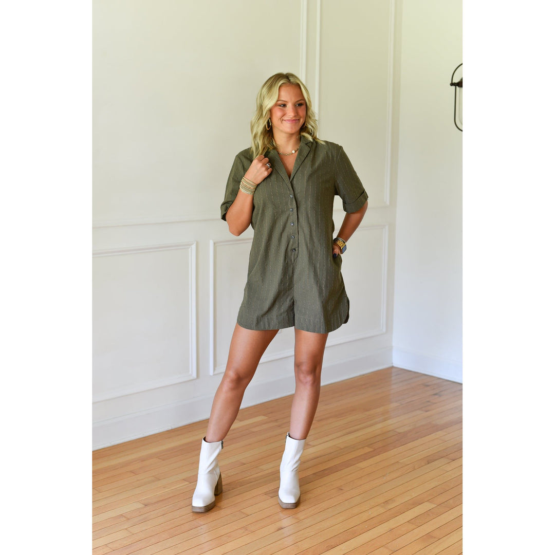 Olive green romper