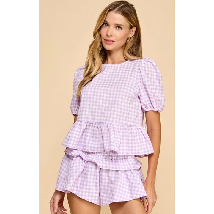 Melba Checkered Shorts Set