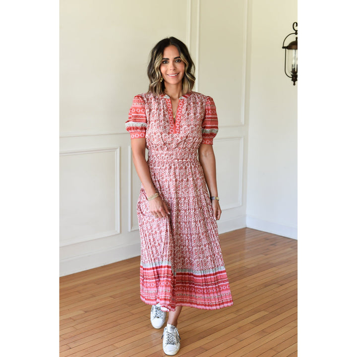 red midi dress 