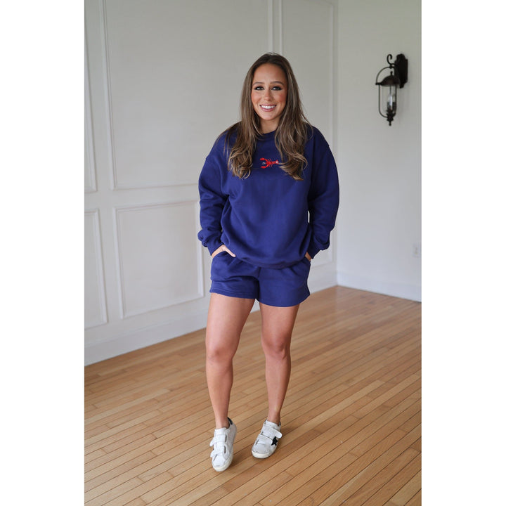 French Navy Lobster Sweatshirt Set