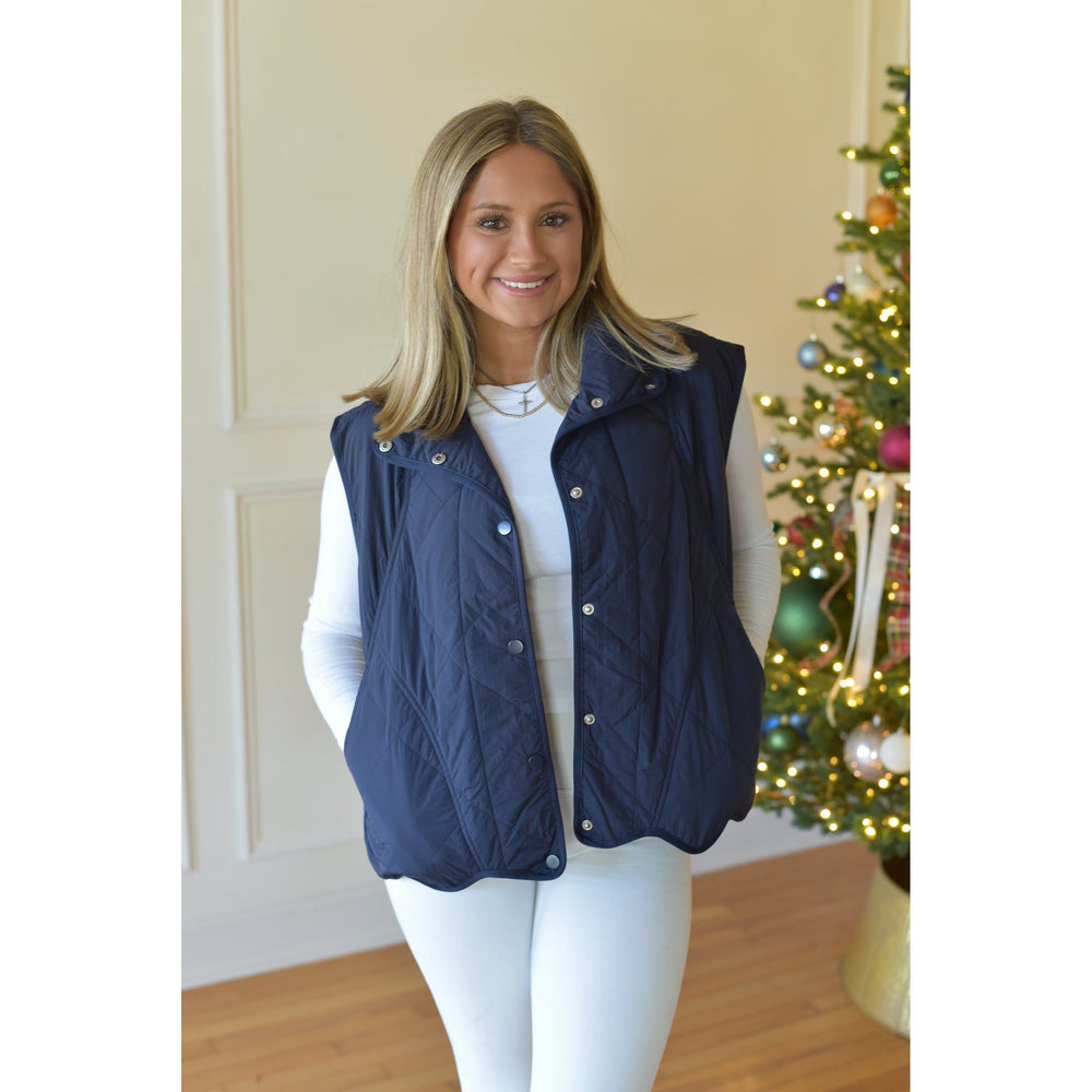 navy quilted vest