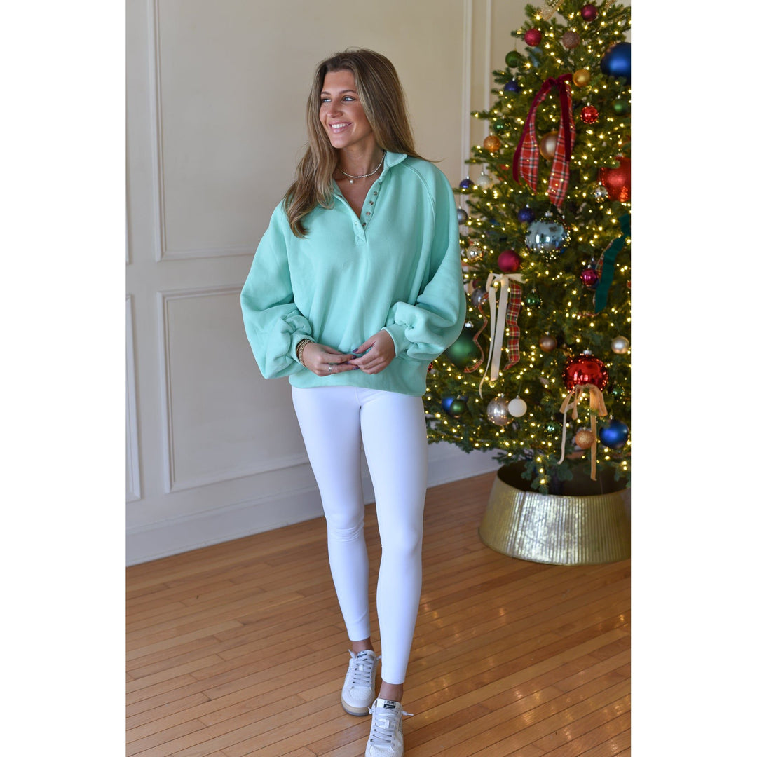 seafoam green sweater