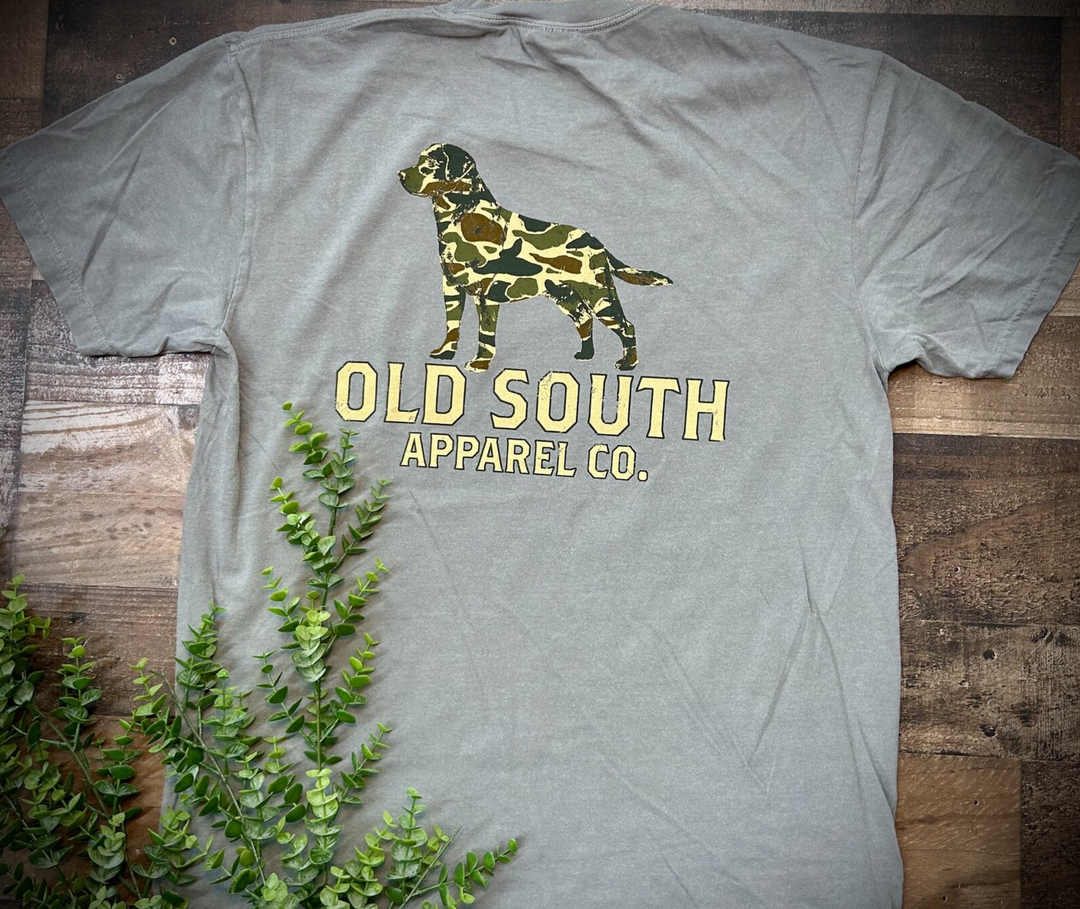 Old South Dog Outline Thicket Camo SS Tee