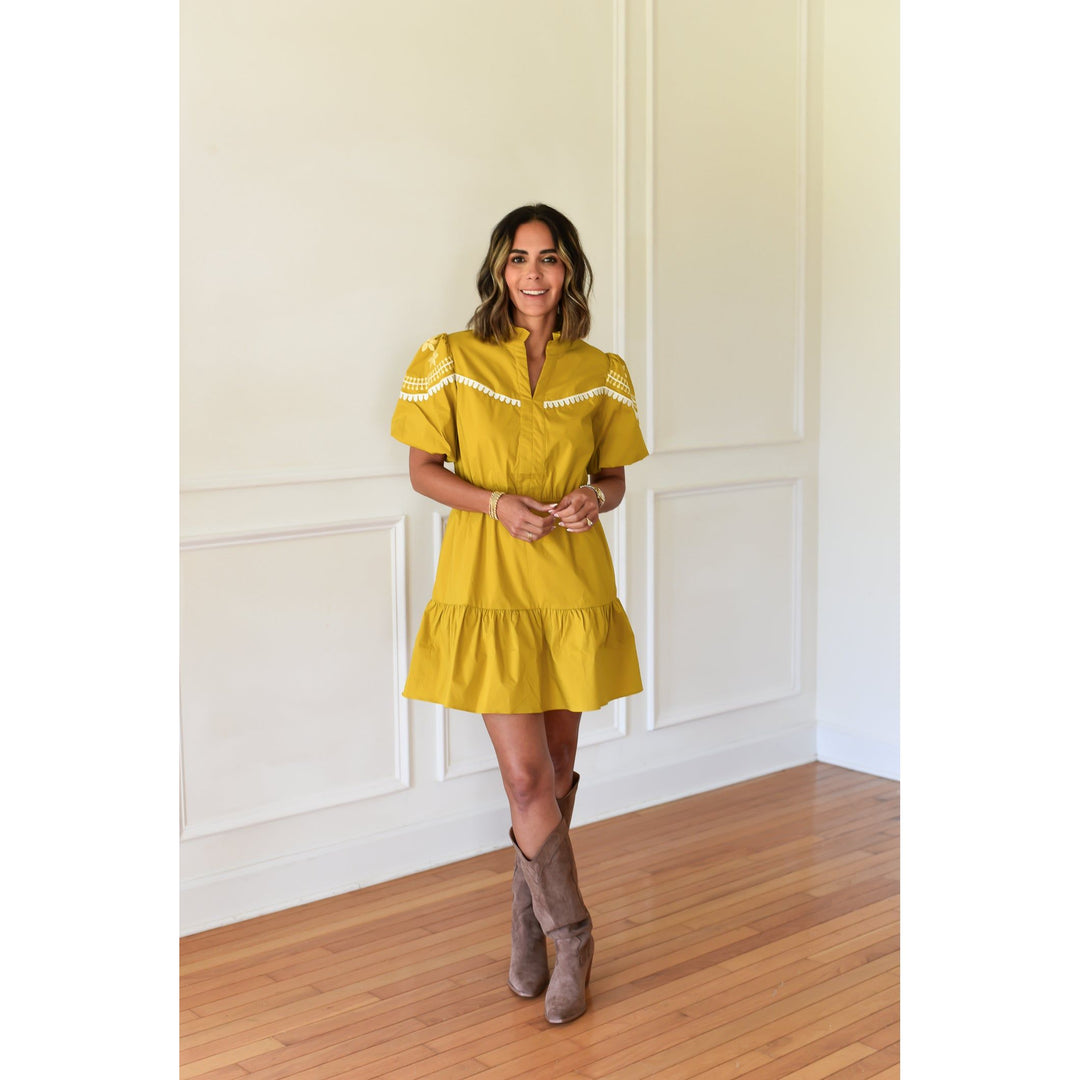 chartreuse short dress